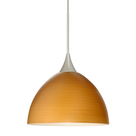 Besa Lighting Brella Cord Pendant, Oak, Satin Nickel Finish, 1x50W Halogen 1XT-4679OK-SN